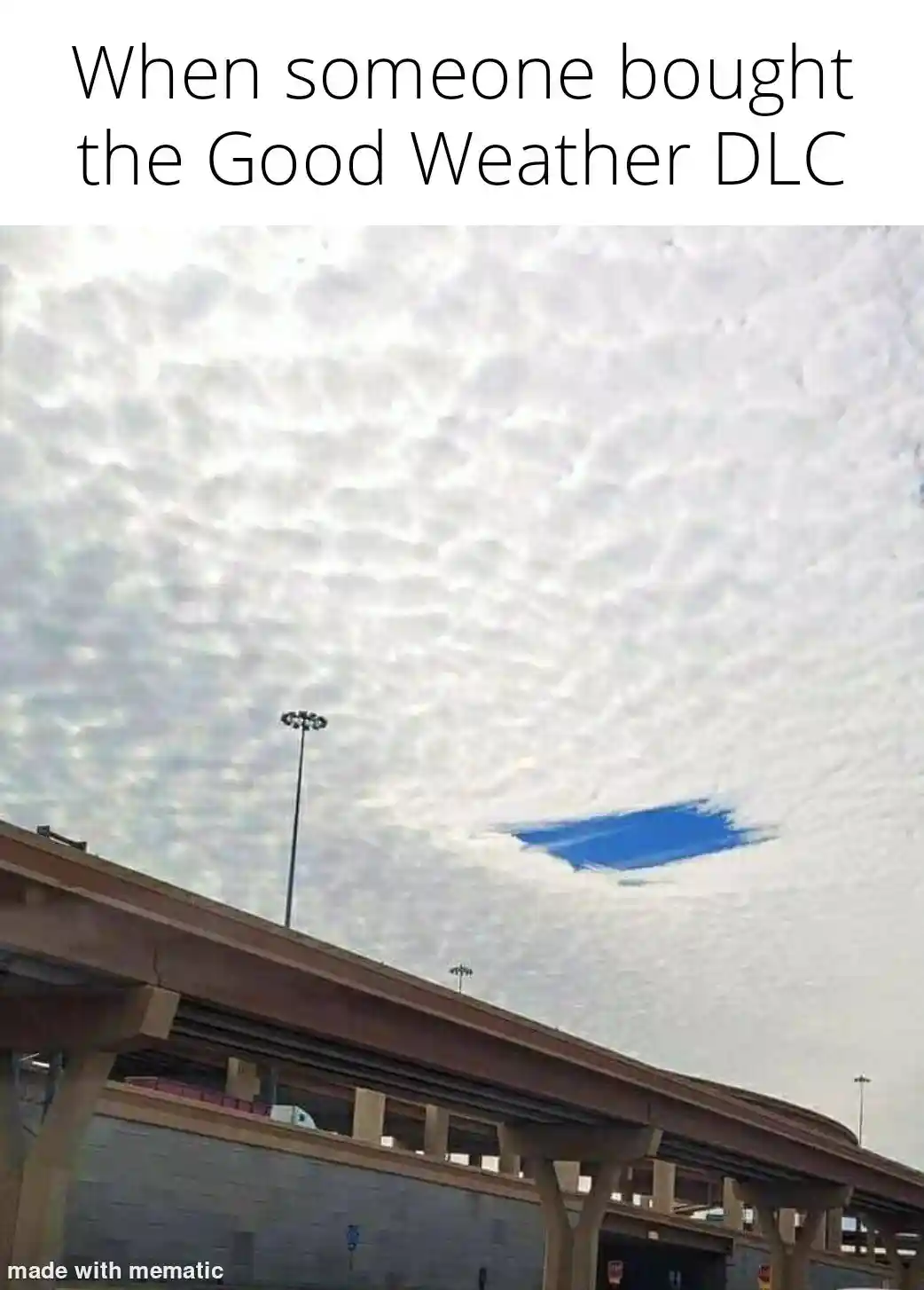 Good weather dlc meme unlocks blue sky patch