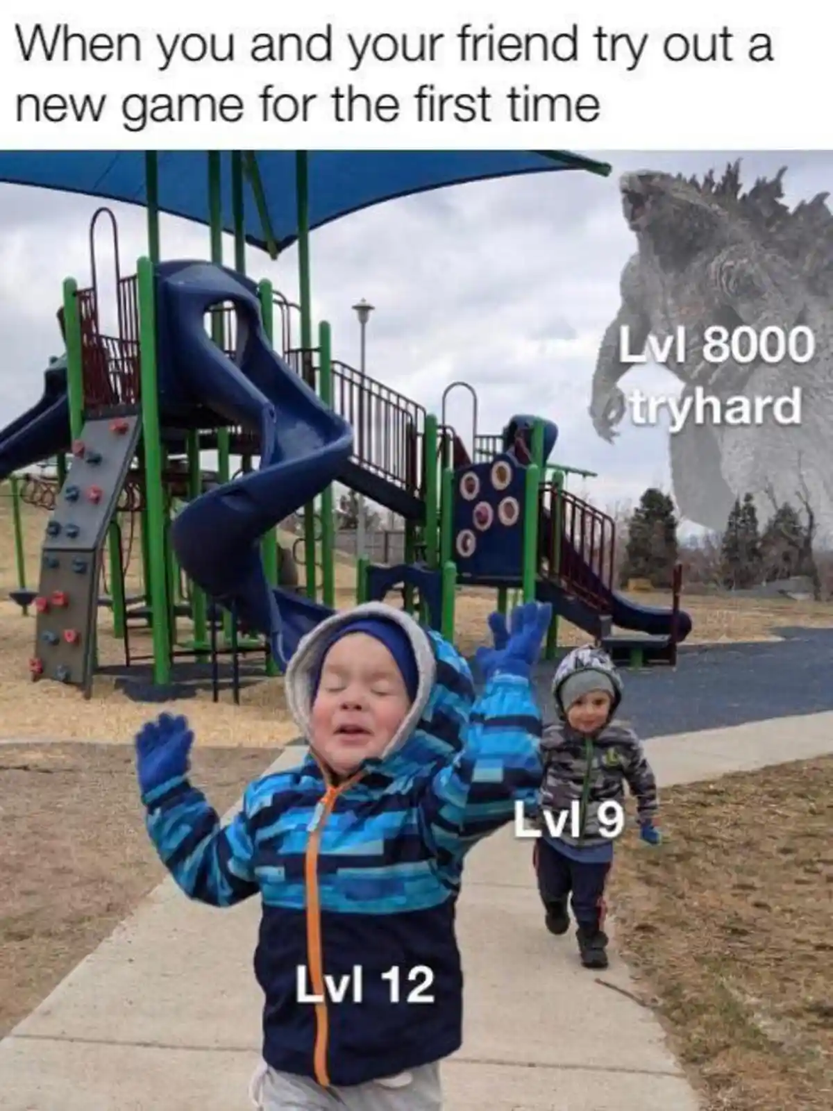 New game meme low lvls run from tryhard