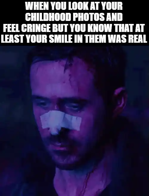 Childhood photos meme are cringe and sad