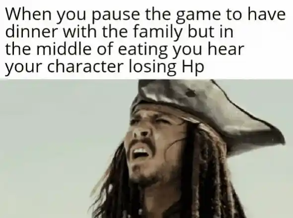 Jack sparrow meme shocked at game hp loss