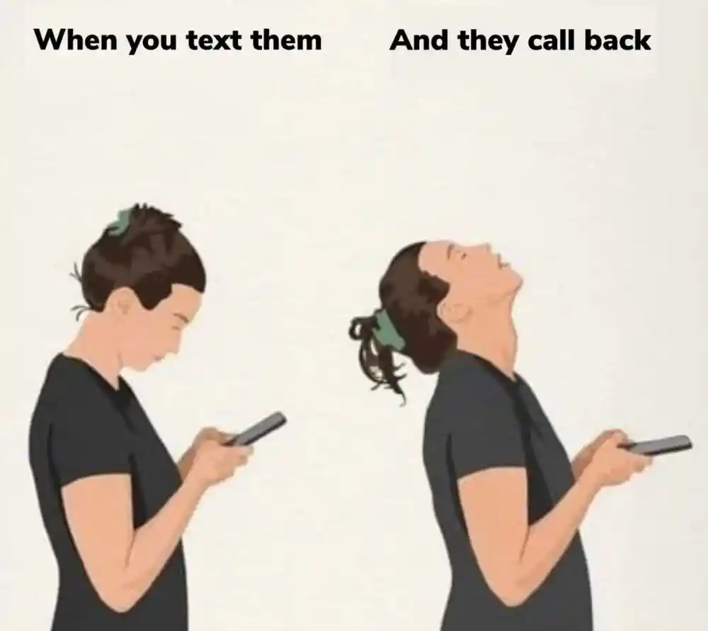 Text them they call back meme panicked
