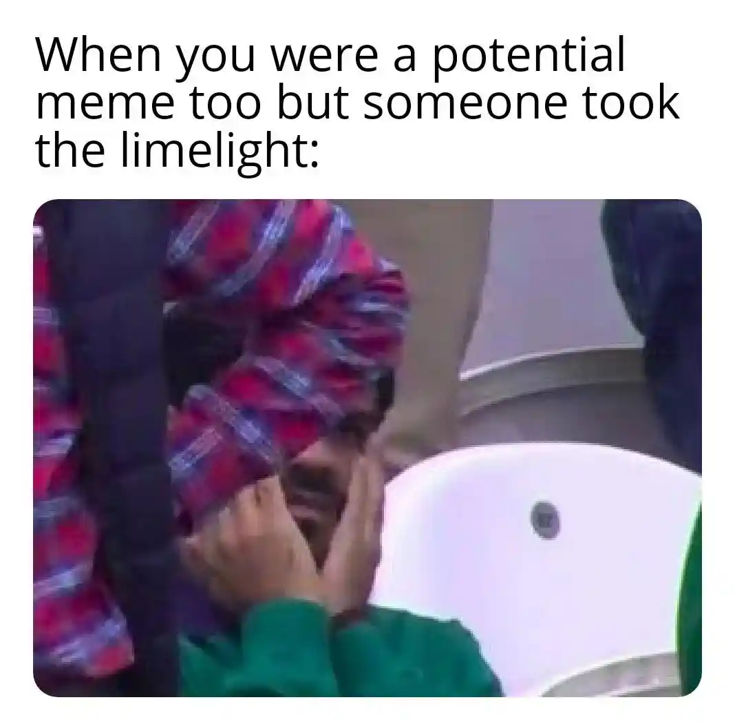 Potential ignored guy meme hiding face sad at lost spotlight