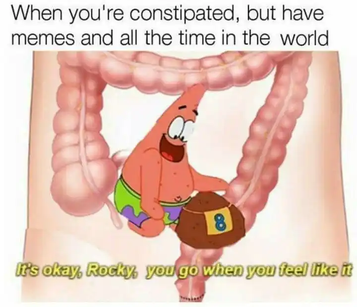 Constipated patrick meme in colon