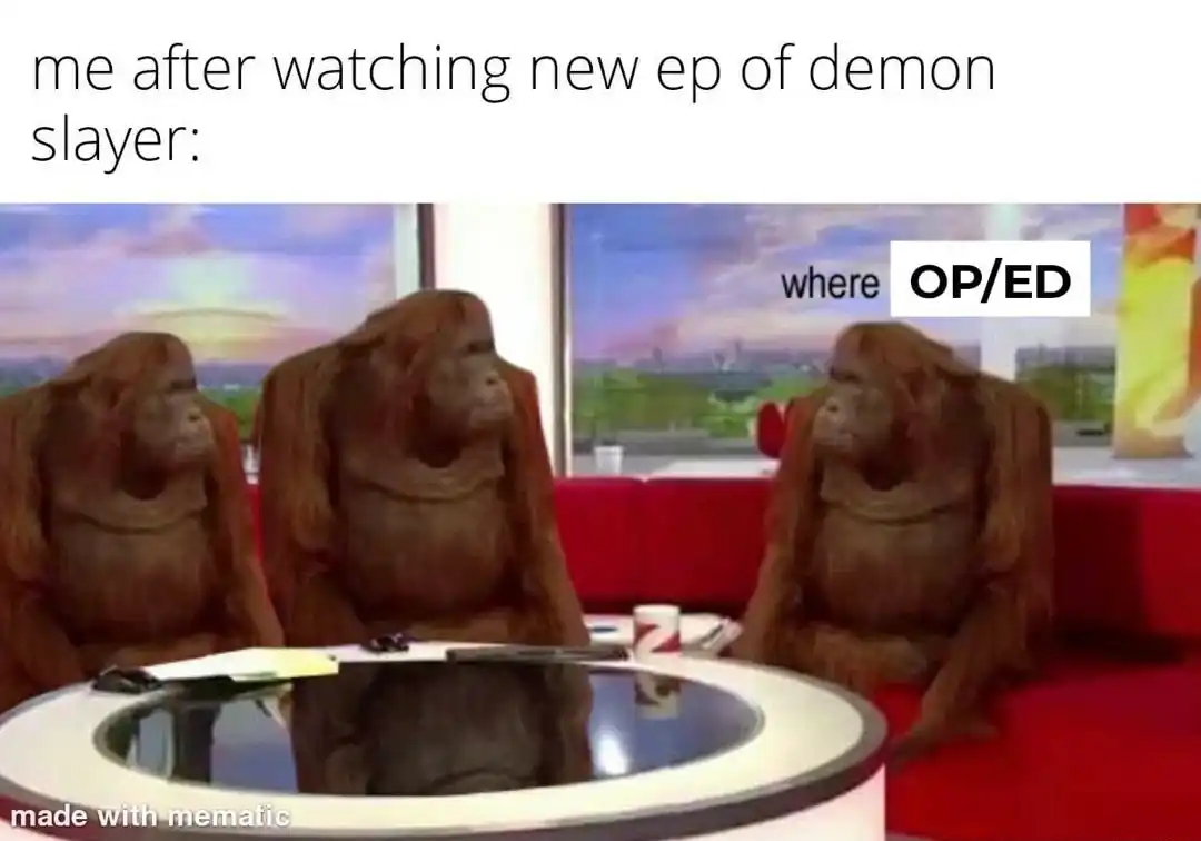 Where banana meme waiting for demon slayer op ed