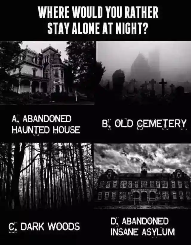 Scary spot meme pick place to stay alone