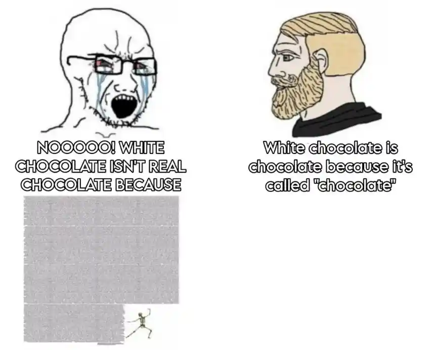 White chocolate meme hot take