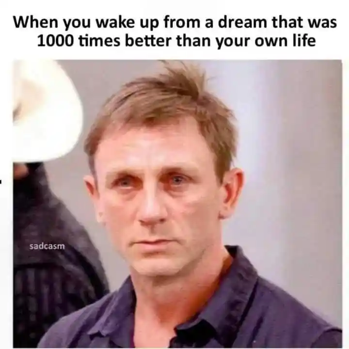 Good dream wake up meme sad for life