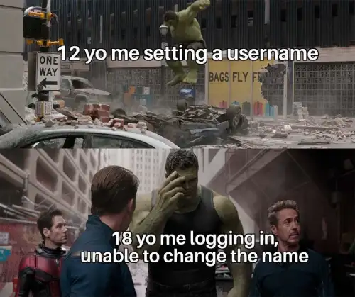 12 yo setting username meme 18 yo unable to change it