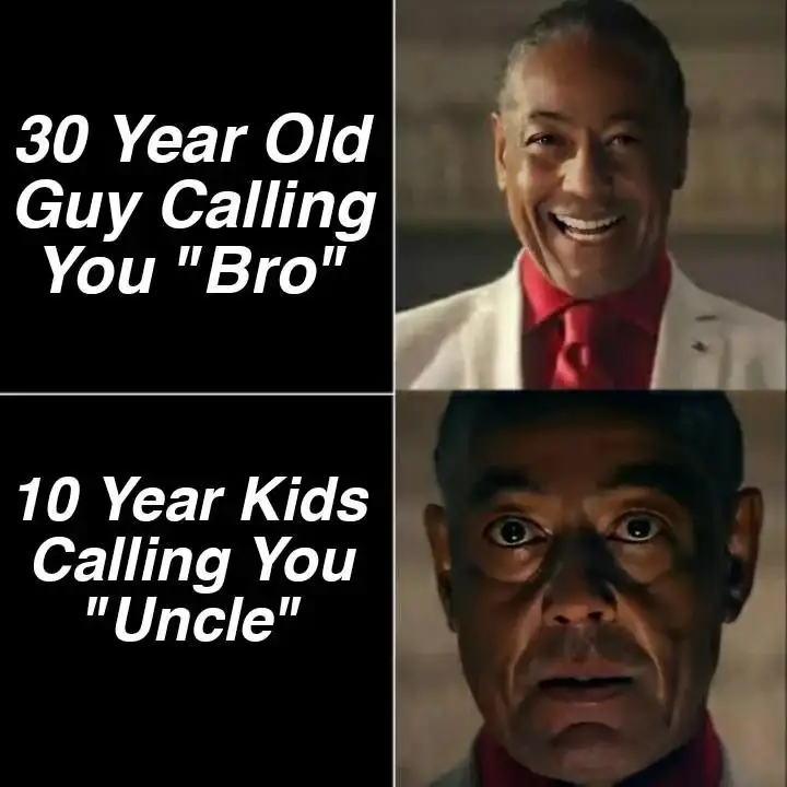 30yo Guy Called Bro Vs Uncle meme shocked reaction