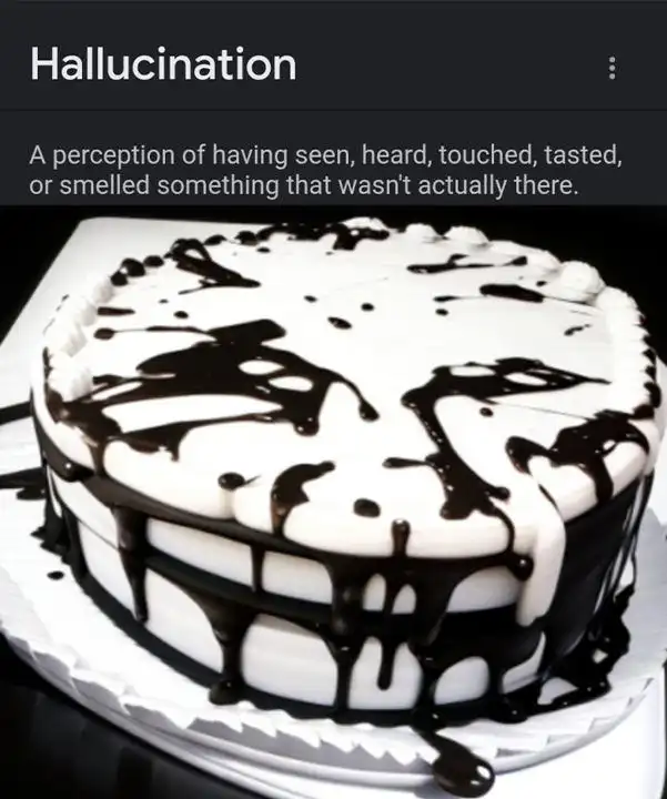 Hallucination cake meme looks like Batman