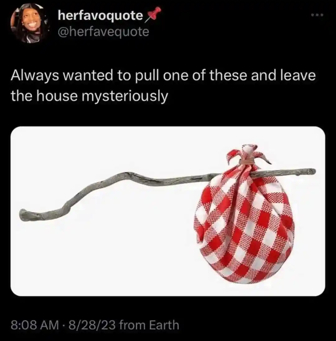 Bindle stick meme leaving home mysteriously
