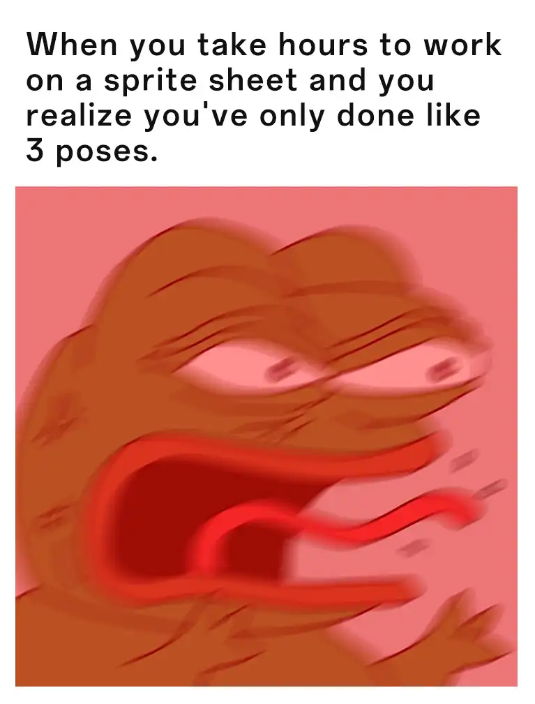 Angry pepe meme mad at slow sprite sheet