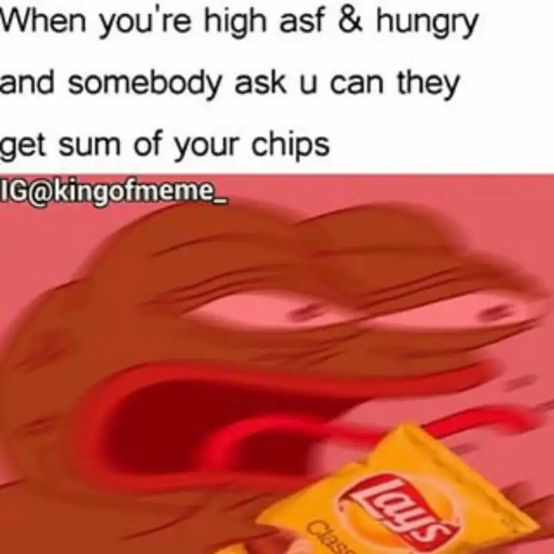 Angry pepe meme mad when others ask for chips
