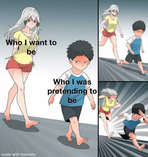 Ara ara chase meme chasing running boy