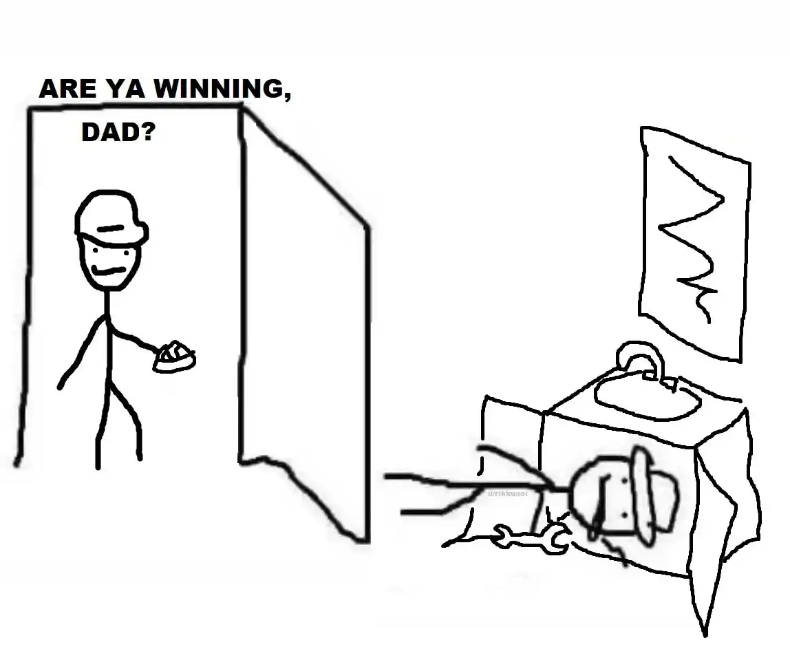 Are Ya Winning Dad meme fixing sink