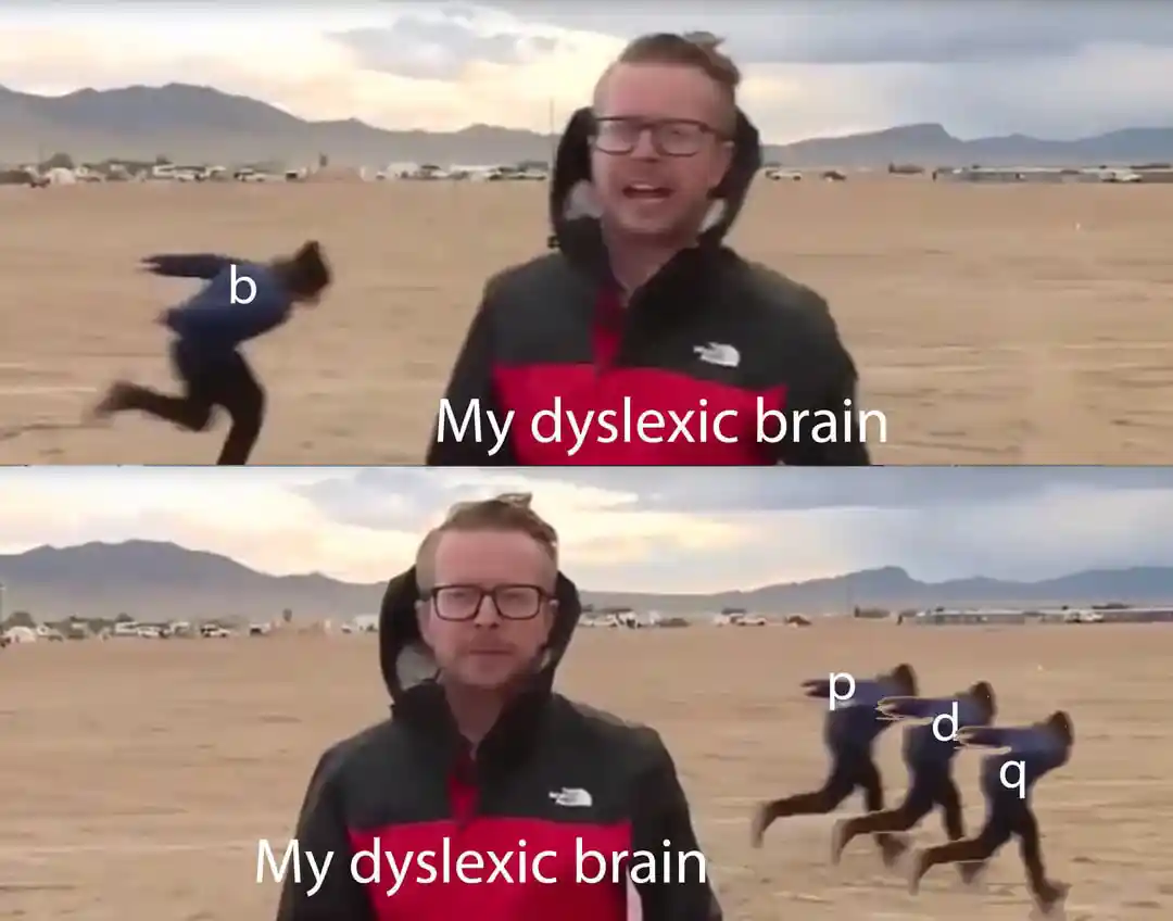 Area 51 naruto run meme dyslexic letter chase