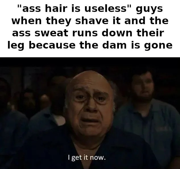 Guys who shaved ass hair meme realizing the truth