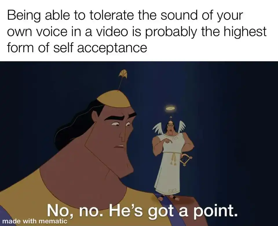 Self acceptance own voice meme he agrees
