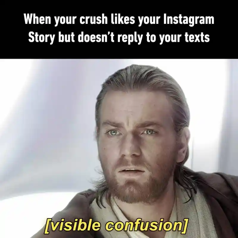 Crush Insta story meme visible confusion