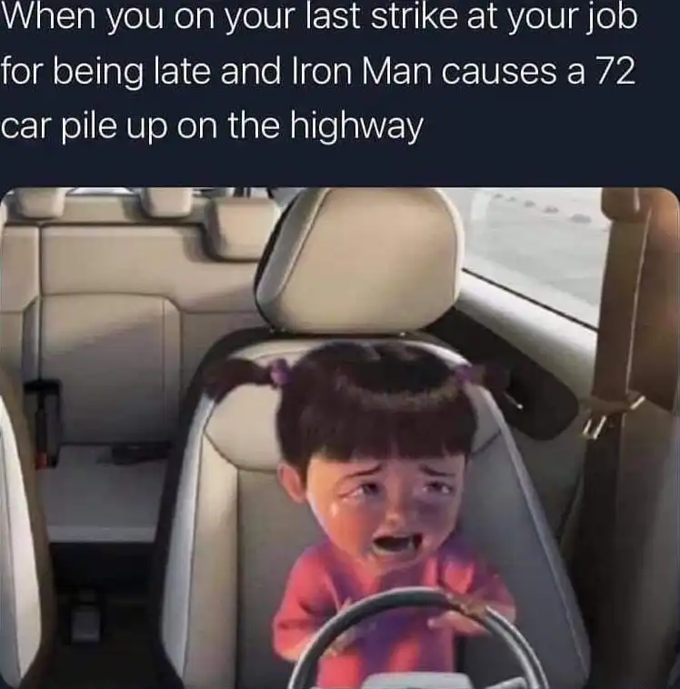 Crying boo meme crying driving in car pileup