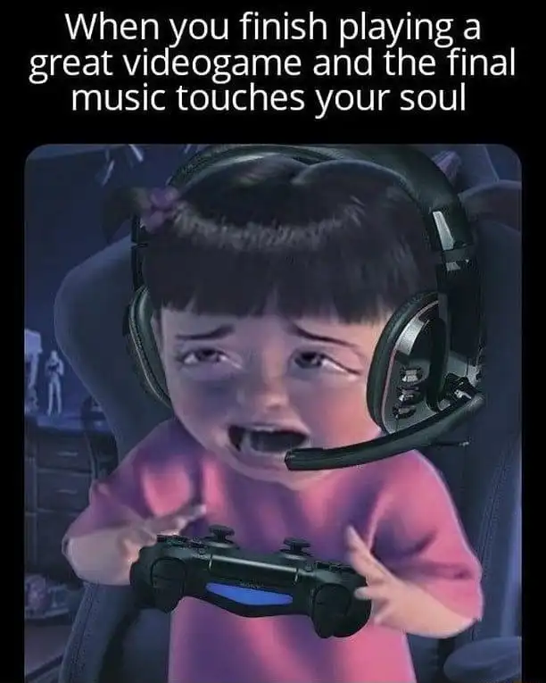 Crying boo meme crying after beating videogame