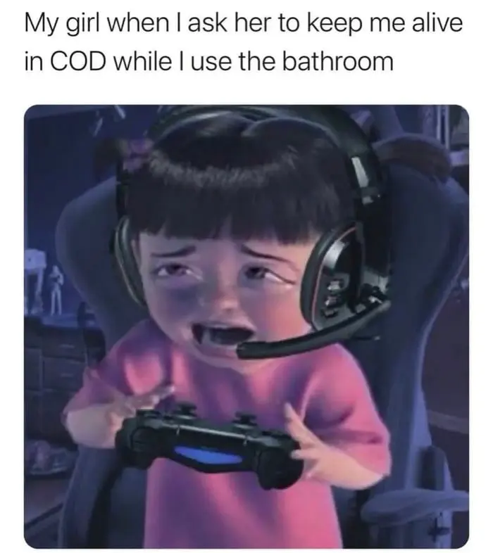 Crying boo meme Girl trying to keep cod alive