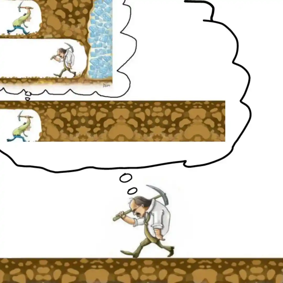 Miner meme stopping before diamond