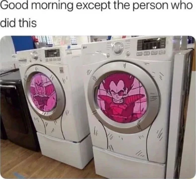Vegeta washer meme funny good morning roast