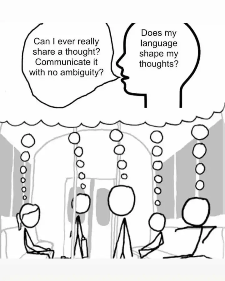 Language overthinking meme on subway