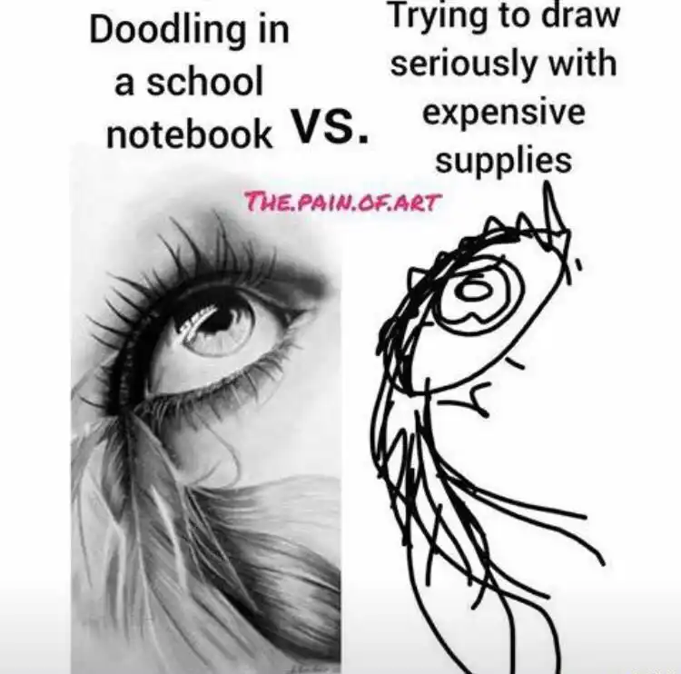 Doodle vs fancy art gear meme funny fail