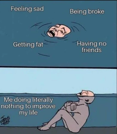 Drowning in shallow water meme doing nothing