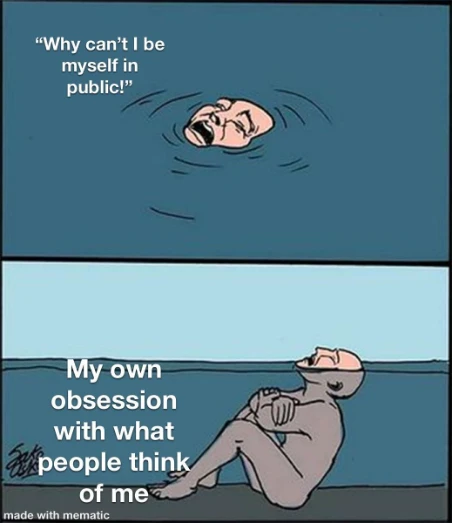Drowning in shallow water meme upset over others' opinions