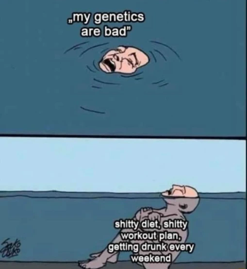 Drowning in shallow water meme blaming genes