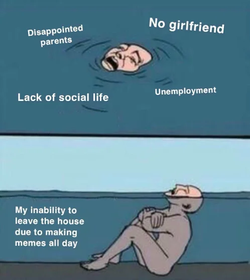 Drowning in shallow water meme dodging life stress