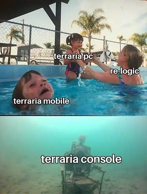 Drowning kid meme Re logic favors terraria pc