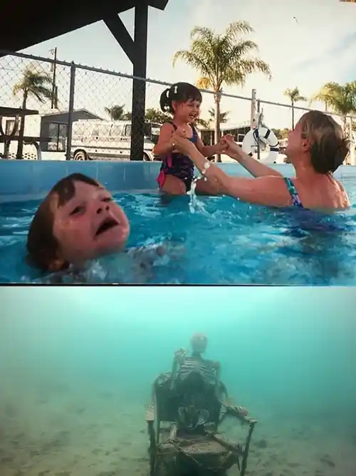 Drowning kid template