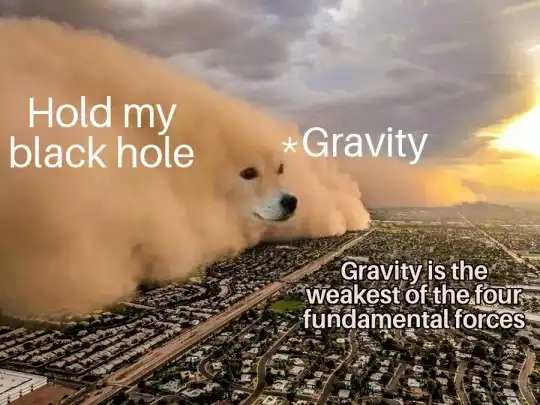 Dust storm dog meme overwhelming gravity fact