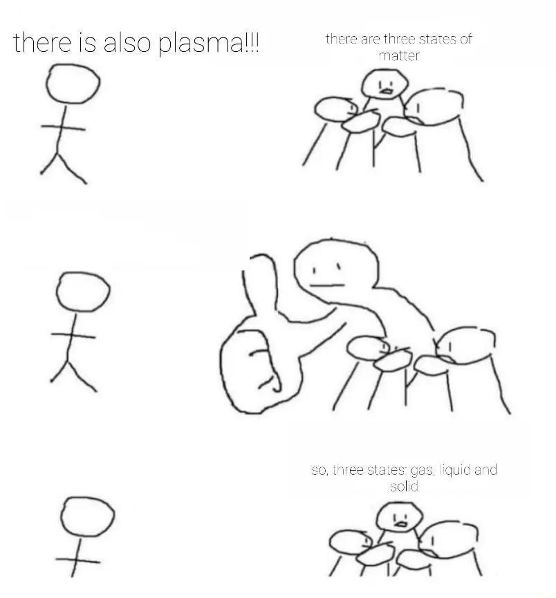 Giant thumb guy meme ignores plasma fact