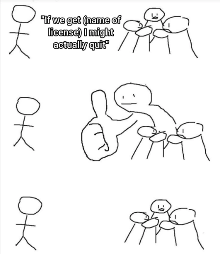Giant thumb guy meme ignores fake quit