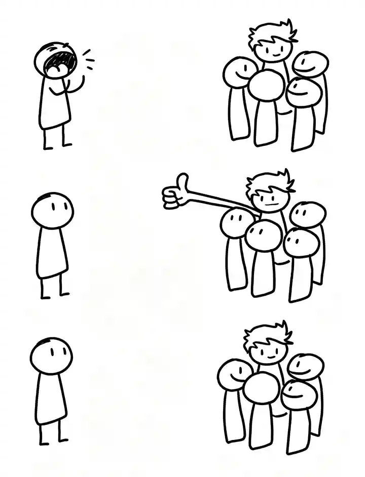 Giant thumb guy original comic template