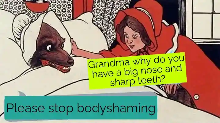 Little red riding hood wolf meme bodyshaming