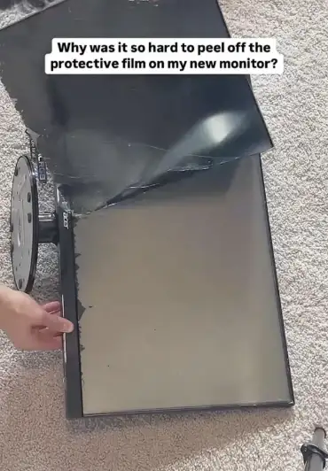 New monitor meme, peel wrong film ruin screen