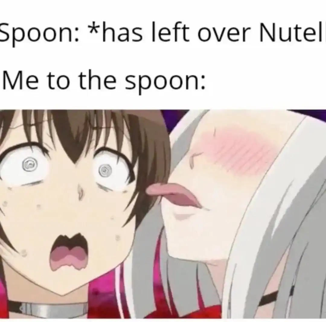 Nutella leftover spoon meme fun licking