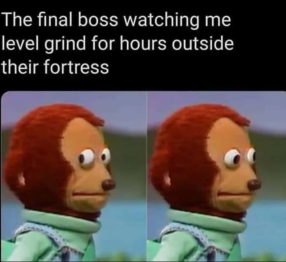 Final boss meme watching level grind