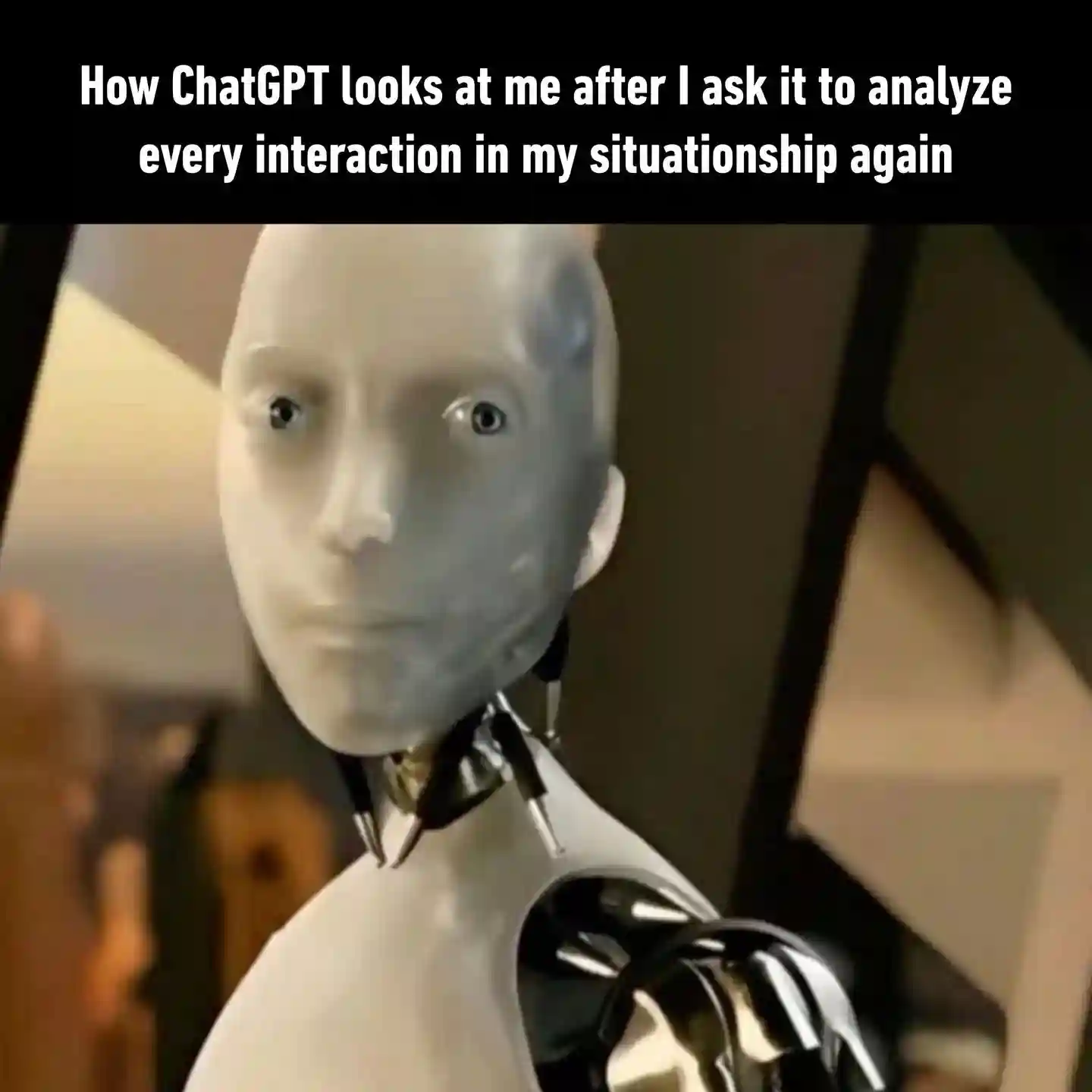 Chatgpt analyzing situationship meme staring