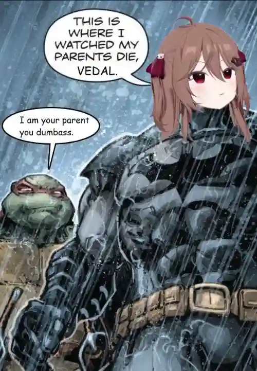Batman anime turtle meme says he is her parent