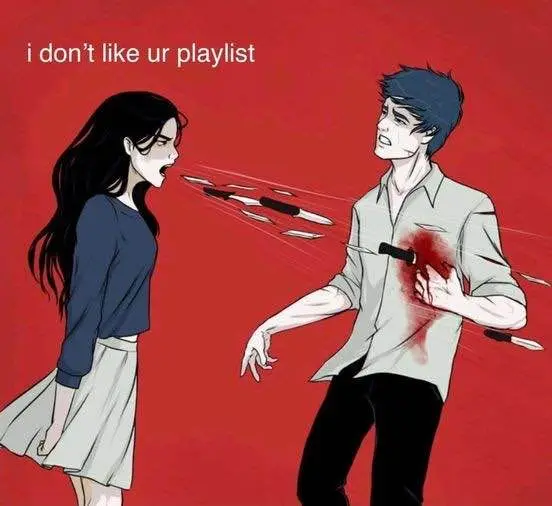 Playlist Hater meme spits knives at hurt guy