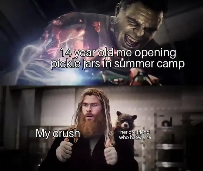 Impressed Thor meme likes opening pickle jars