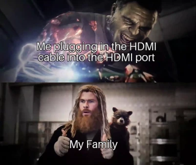 Impressed Thor meme likes HDMI plug by family