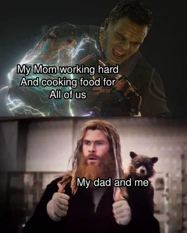 Impressed Thor meme thumbs up for mom cooking
